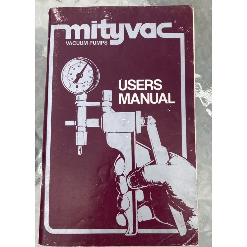 MITYVAC Hand Vacuum Pump User Manual Original Vintage 1960’s 70’s